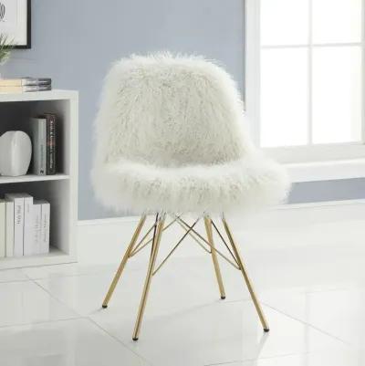 REMY FLOKATI CHAIR WITH GOLD METAL BASE