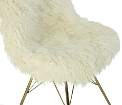 REMY FLOKATI CHAIR WITH GOLD METAL BASE