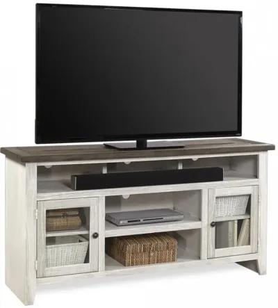 Aspenhome Eastport Drifted White 65 Inch TV Stand Console with 2 Doors