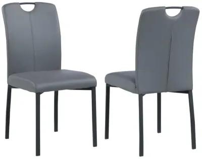 Chintaly Kelly Grey Contemporary Handle Back Side Chair with Metal Legs