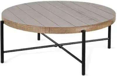 DURANGO WEATHERED BROWN 39 INCH ROUND COFFEE TABLE