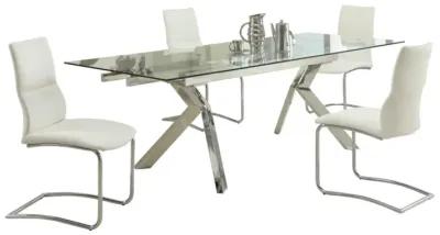 ELLA CONTEMPORARY DINING SET WITH EXTENDABLE TABLE & 4 CANTILEVER CHAIRS