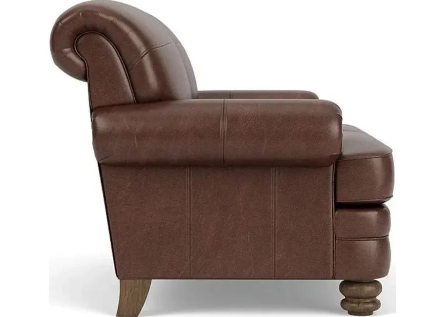 BAY BRIDGE BROWN TRADITIONAL LEATHER LOVESEAT