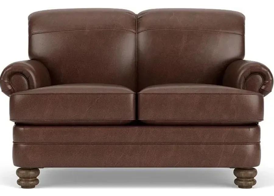 BAY BRIDGE BROWN TRADITIONAL LEATHER LOVESEAT