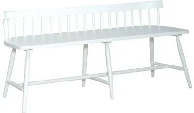 Liberty Furniture Capeside Cottage Porcelain White Spindle Back Dining Bench