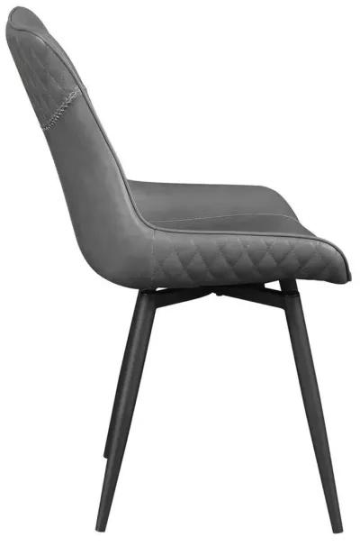 Brassie Upholstered Swivel Dining Side Chair Grey