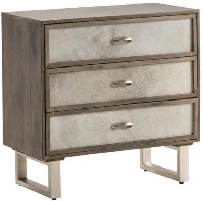 Crestview Theodore Grey Cowhide Chest