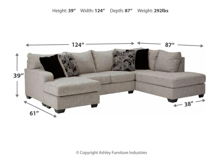 MEGGINSON 2-PIECE SECTIONAL WITH CHAISE STORM BENCHCRAFT