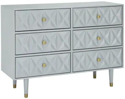 Linon 6-Drawer Geo Texture Dresser Grey