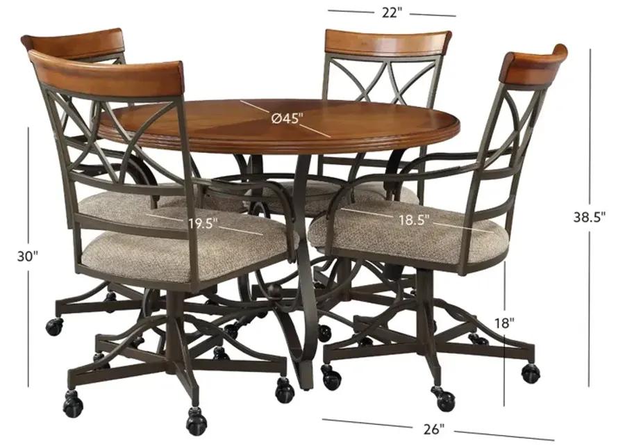 HAMILTON 5-PC SWIVEL DINING SET