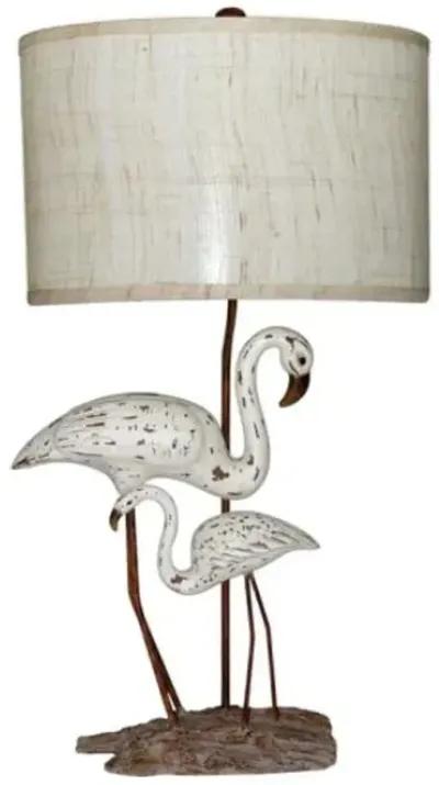 Crestview Shoreline Distressed White & Grey Accent Lamp