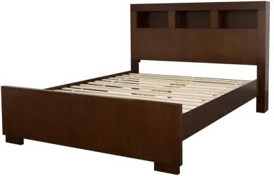 Coaster Jessica Wood Queen Led Storage Bookcase Bed Cappuccino