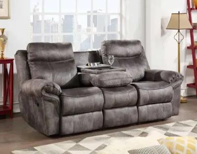 Steve Silver Nashville Manual Reclining Sofa with Drop-Down Console Grey