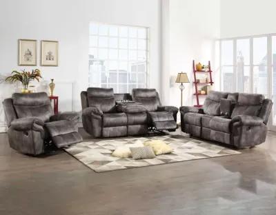 Steve Silver Nashville Manual Reclining Sofa with Drop-Down Console Grey