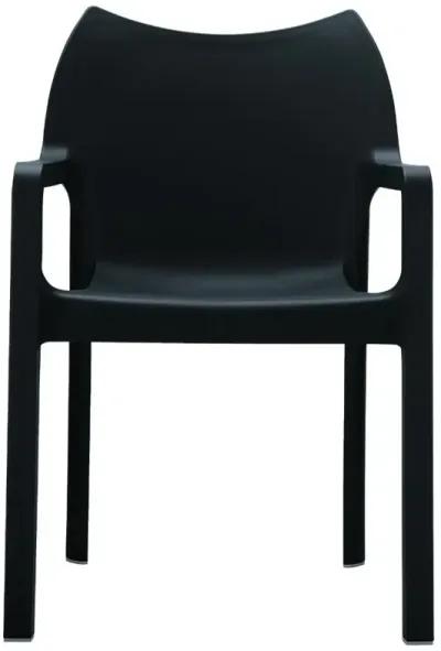 Compamia Diva Resin Outdoor Dining Arm Chair Black