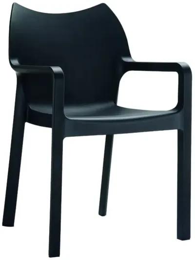 Compamia Diva Resin Outdoor Dining Arm Chair Black