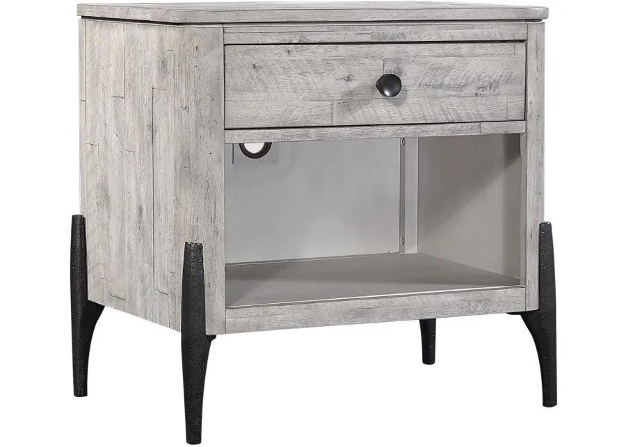 ZANE PARCHMENT 1 DRAWER NIGHTSTAND