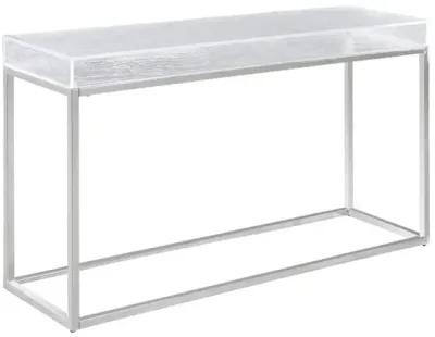 VALERIE CONTEMPORARY SOFA TABLE WITH ACRYLIC TOP & STAINLESS STEEL FRAME