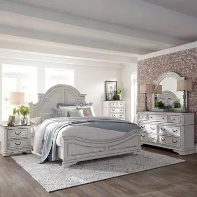 Liberty Furniture Complete California King Set Panel Bed, Dresser, Mirror, Chest & Nightstand Magnolia Manor