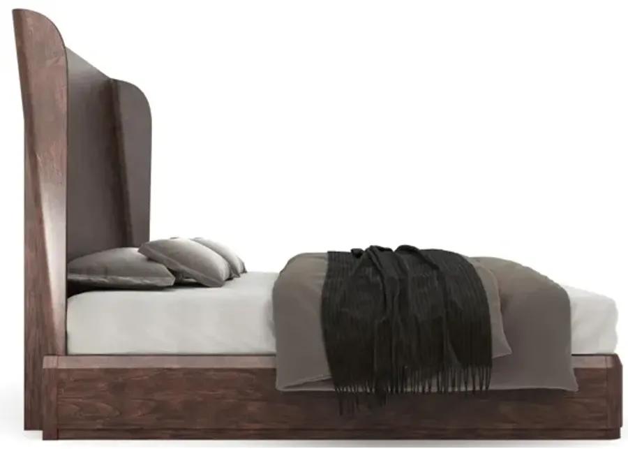 CONTINENTAL KING BED IN BRUNETTE (DARK BROWN WOOD FINISH)