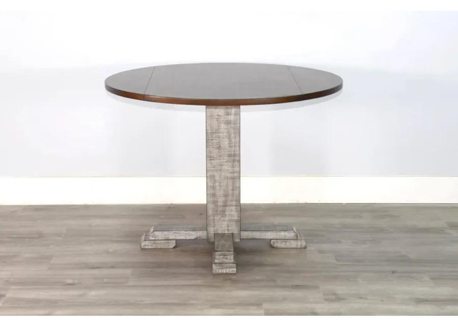 HOMESTEAD HILLS TOBACCO LEAF & ALPINE GREY DROP LEAF DINING TABLE