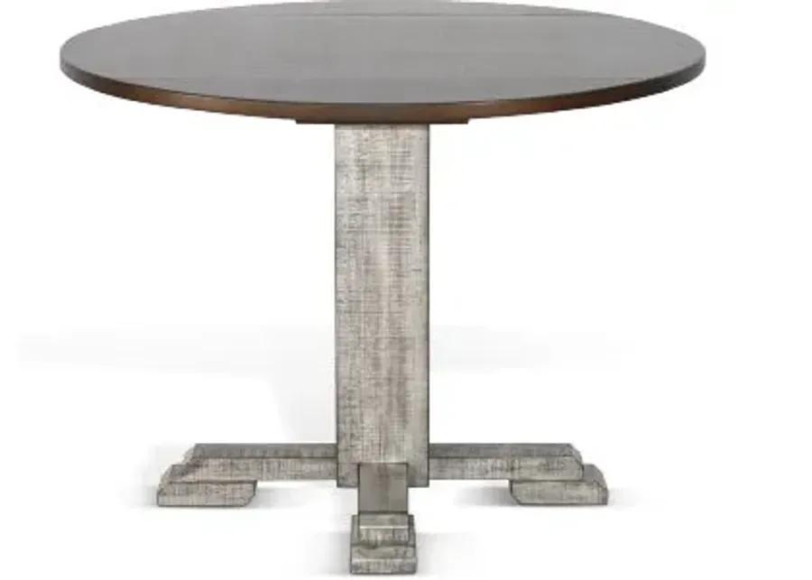 HOMESTEAD HILLS TOBACCO LEAF & ALPINE GREY DROP LEAF DINING TABLE