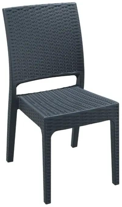 Compamia Florida Resin Wickerlook Dining Chair Dark Gray