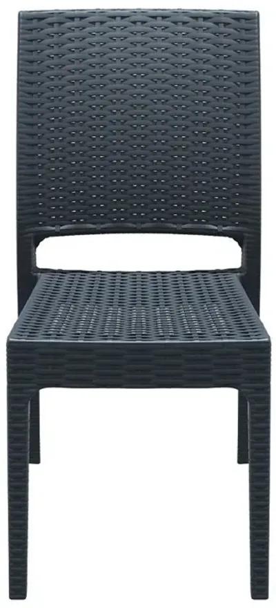 Compamia Florida Resin Wickerlook Dining Chair Dark Gray