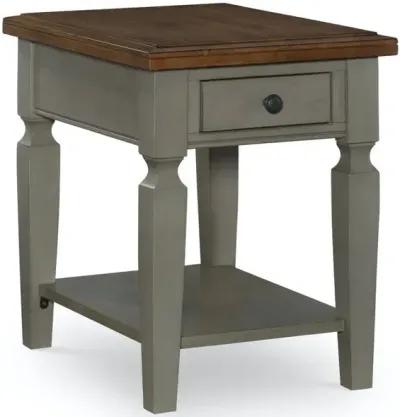 John Thomas Vista End Table in Hickory & Stone