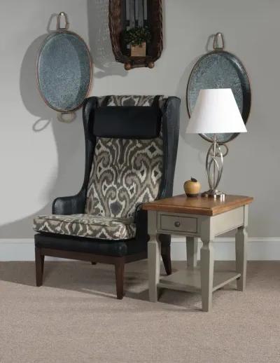 John Thomas Vista End Table in Hickory & Stone