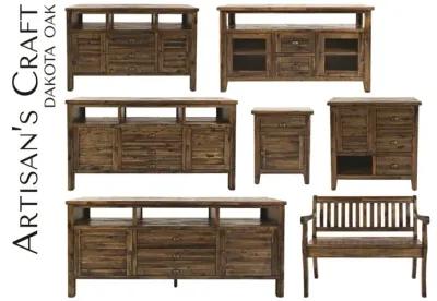 Artisans Craft 70 Inch Dakota Oak Media Entertainment TV Stand