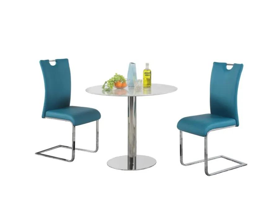 NOEMI DINING SET WITH MARBLE TOP BISTRO TABLE & 4 HANDLE BACK CHAIRS