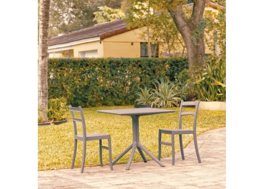 TIFFANY PATIO DINING SET WITH 2 CHAIRS DARK GRAY