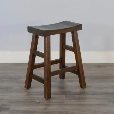 Sunny Designs Marina White Sand 24 Inch Saddle Seat Counter-Height Stool with Wooden Seat