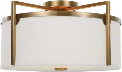 Uttermost Colfax Antique Brass 3-Light Semi Flush