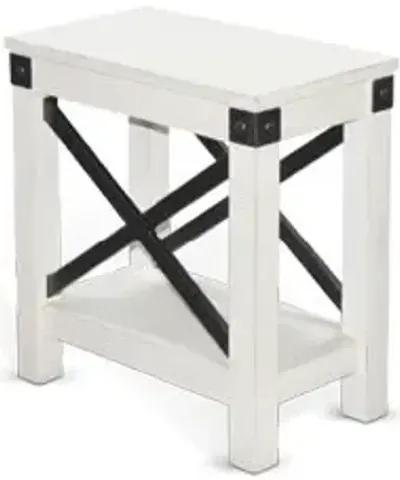 Sunny Designs Bayside Marble White Chair Side Table