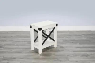 Sunny Designs Bayside Marble White Chair Side Table