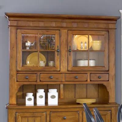 Liberty Furniture Treasures Rustic Oak Bow Hutch