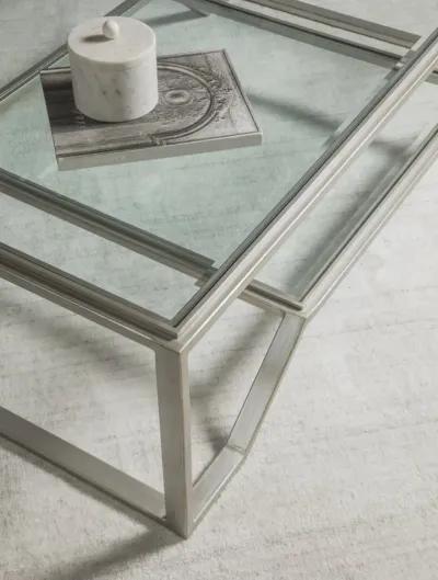 Artistica Home by Lexington Metal Designs Byron 60 Inch Rectangular Metal Cocktail Table Silver/Gold/Clear