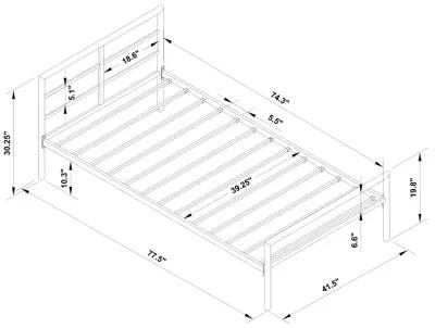 Coaster Fisher Metal Twin Open Frame Bed Gunmetal