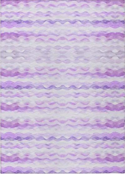 Dalyn Lavender Seascape Coastal Watercolor Waves 5'X8' Area Rug