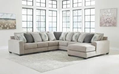 Ardsley 5-Piece Sectional with Chaise - Right-Arm Facing - Pewter