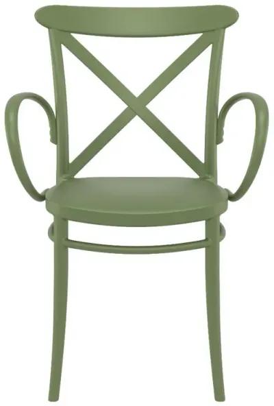 Compamia Cross XL Resin Outdoor Arm Patio Chair Olive Green