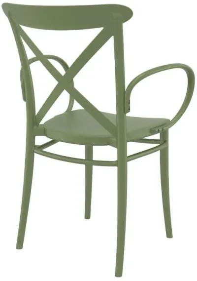 Compamia Cross XL Resin Outdoor Arm Patio Chair Olive Green