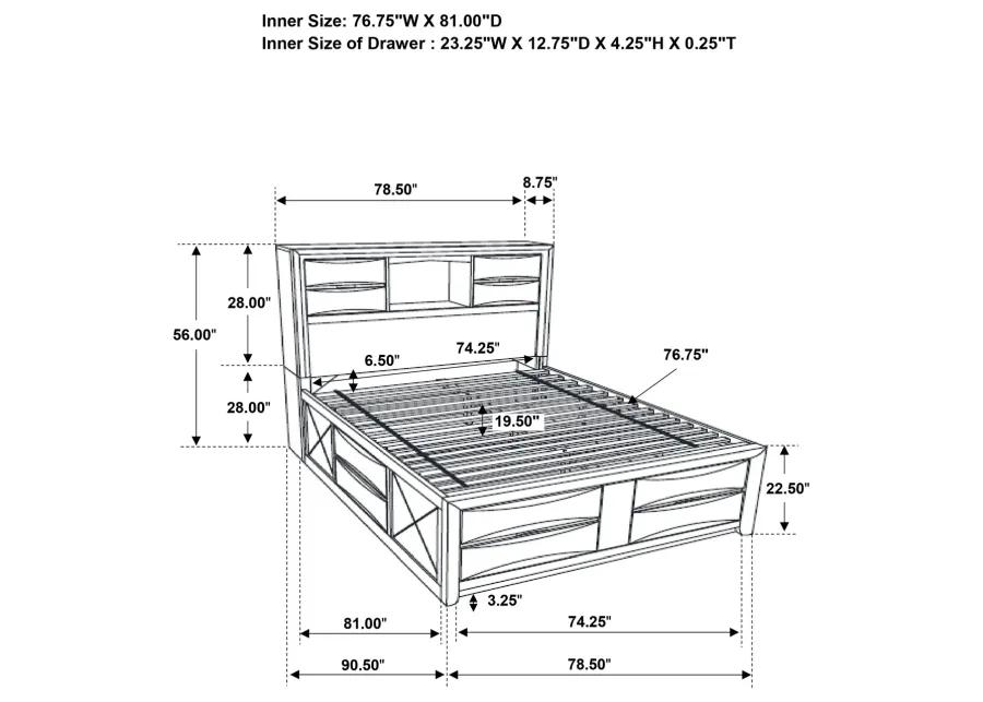 BRIANA EASTERN KING STORAGE BED BLACK