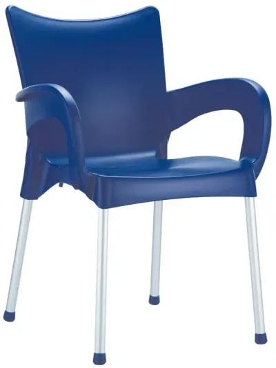 Compamia Romeo Resin Dining Arm Chair Dark Blue