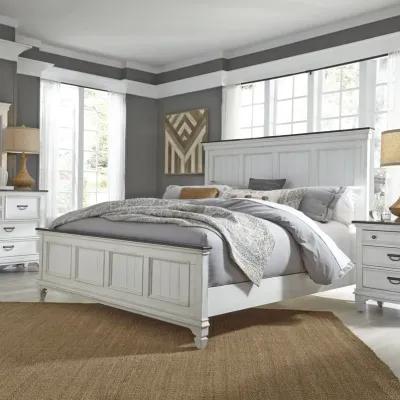 Liberty Furniture Complete California King Set Panel Bed, Dresser, Mirror & Nightstand Allyson Park