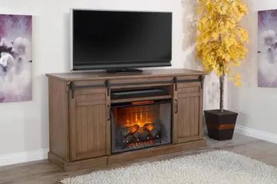 Sunny Designs Doe Valley Buckskin TV Stand 78 Inch Console with Fireplace Option