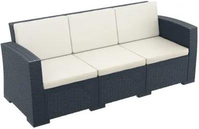 Compamia Monaco Resin Patio Sofa Dark Gray with Sunbrella Natural Cushion