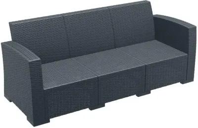 Compamia Monaco Resin Patio Sofa Dark Gray with Sunbrella Natural Cushion